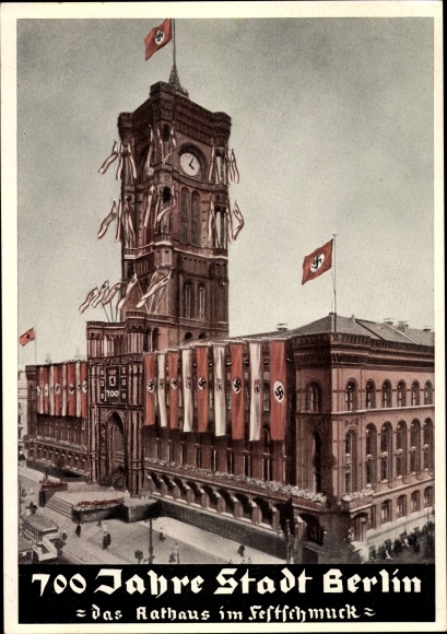 Artist PC Berlin Mitte, 700 years city, town hall in festive decorations