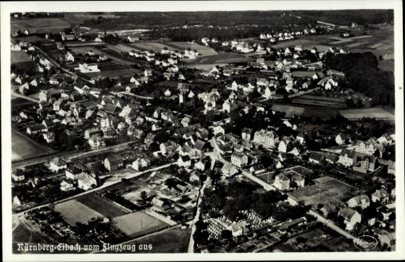 Ak Eibach Nürnberg in Mittelfranken, Fliegeraufnahme des Stadtteils