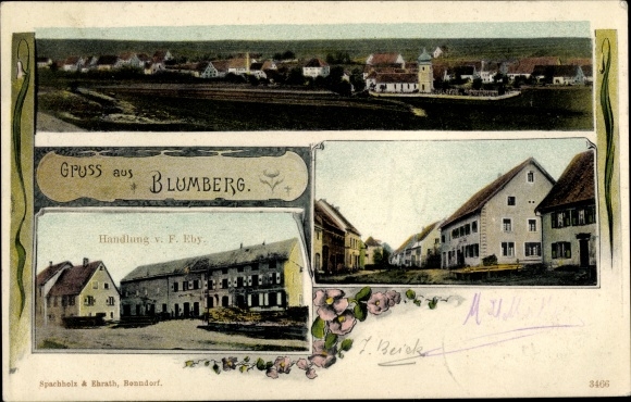Ak Blumberg im Schwarzwald, Handlung von F. Eby, Straßenpartie, Gesamtansicht