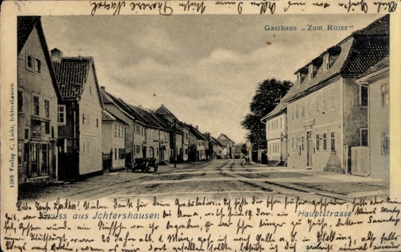 Ak Ichtershausen in Thüringen, Hauptstraße, Gasthof Zum Ritter