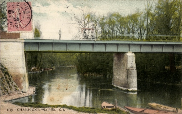 Ak Champigny sur Marne Val de Marne, Brücke