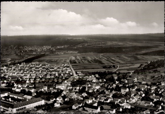 Postcard Wernau am Neckar, aerial photograph