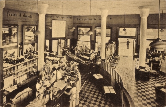 KP Bruxelles Bruksela, Exposition Universelle 1935, Patisserie Rahier, Avenue de Bouchout, wnętrze