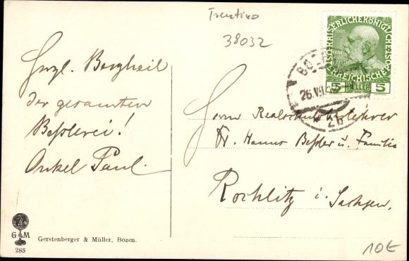 Postcard South Tyrol, Dolomites, Christomanos House at Pordoijoch with Marble