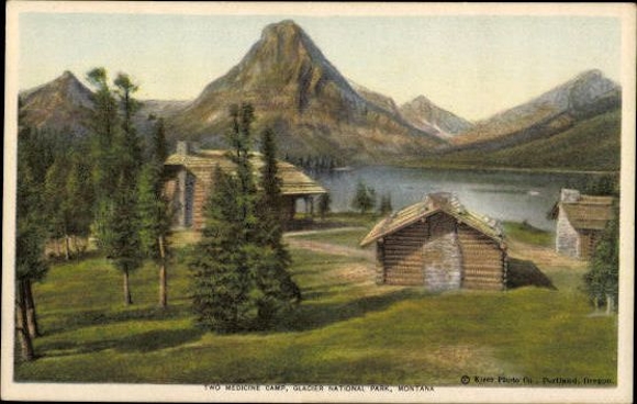11 oude foto's van diverse meren en landschappen van Montana USA, diverse uitzichten
