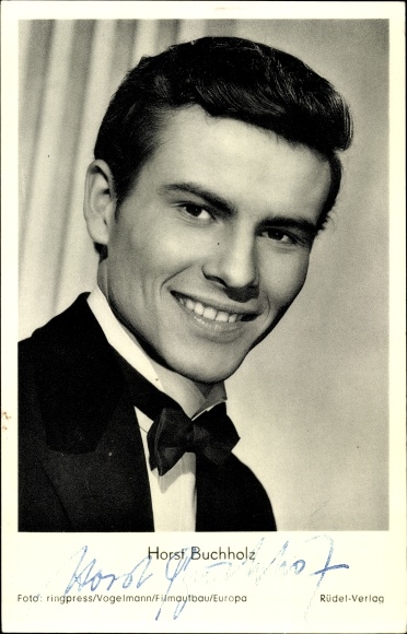 Ak acteur Horst Buchholz, portret, Rüdel Verlag, handtekening