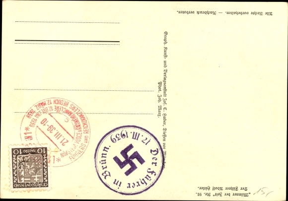 Postcard Führer and Reich Chancellor Adolf Hitler, portrait, Men of the Time No. 91