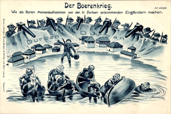 Artist Chromo-Litho The Boer War, Englishmen arriving in Durban, Boer War, Bruno Bürger 6066