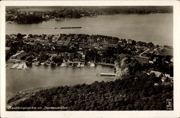 Ak Berlin Köpenick Schmöckwitz Rauchfangswerder, Zeuthener See, luchtfoto