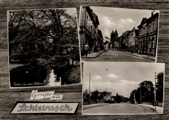 Postcard Schlebusch Leverkusen in the Rhineland, street view, Dhünnpartie
