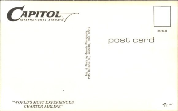 Postcard passenger aircraft, Capitol International Airways