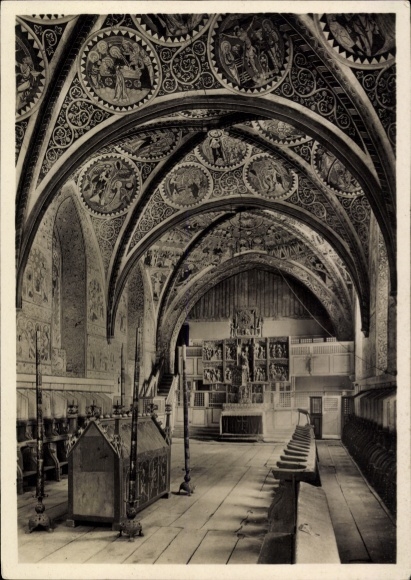 Ak Wienhausen op de Lüneburger Heide, interieur, cisterciënzerklooster, nonnenkoor, 14e eeuw.