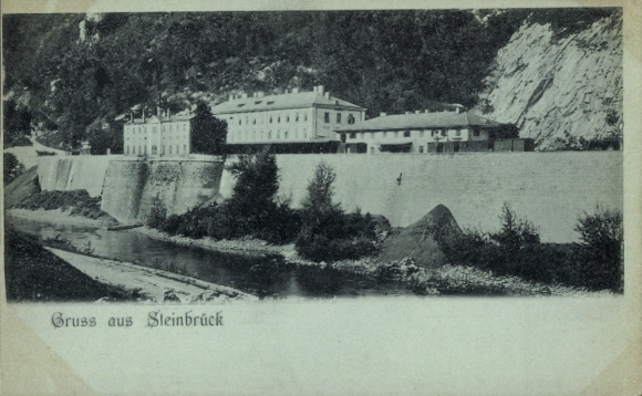 Postcard Zidani Most Steinbrück Slovenia, train station
