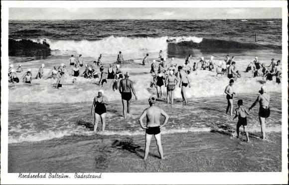 Postcard Baltrum, Badestrand