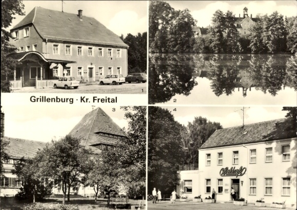 Postcard Grillenburg Tharandt Saxony, company holiday home, hunting lodge, VdN-Heim Elsa Fenske, forest cafe