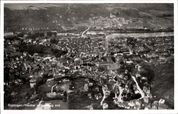 Ak Esslingen am Neckar, Fliegeraufnahme