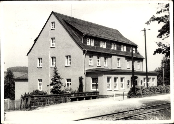 Ak Lössau Schleiz, Eisenbahner Ferienheim, Gleise