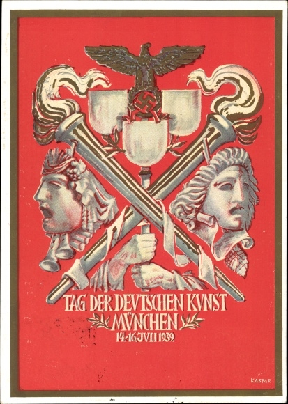 Artist Postcard Kaspar, Munich, Day of German Art, 14th-16th. July 1939