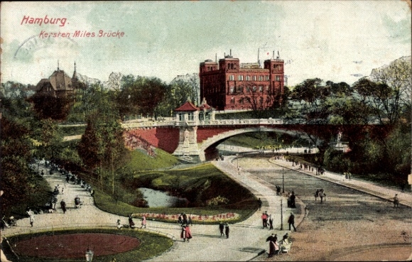 Postcard Hamburg Mitte St. Pauli, Kersten Miles Bridge