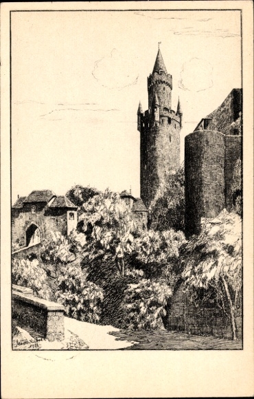 Postcard Friedberg in Hessen, Adolfsturm.