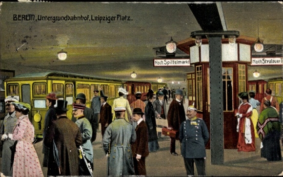 Ak Berlin Mitte, Untergrundbahnhof, Leipziger Platz