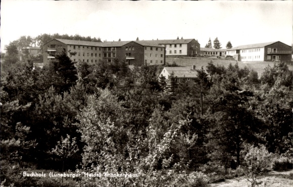 Postcard Buchholz in der Nordheide, Buchholz (Lüneburger Heidel Hospital), buildings, trees