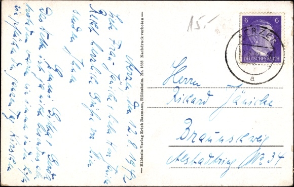 PC Aerzen im Weserbergland, total view, post office, school