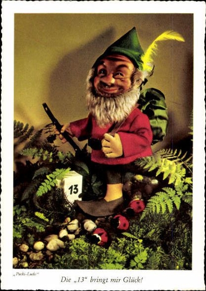 8 old Postcard series dwarfs in the forest, Pucki-Lucki