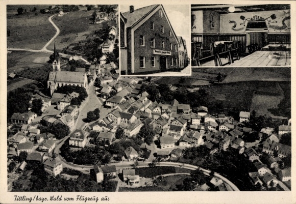 Postcard Tittling in the Dreiburgenland Lower Bavaria, aerial photograph, Tittlinger Hof