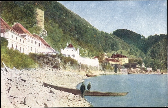 Postcard Sarmingstein St. Nikola Upper Austria, banks of the Danube