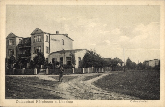Postcard Ostseebad Kölpinsee on Usedom, Baltic Sea Hotel