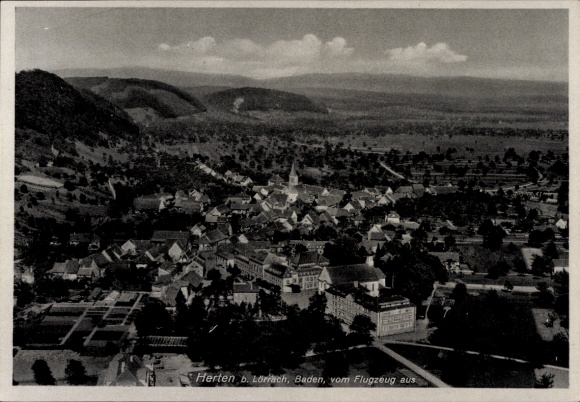 Ak Herten Rheinfelden in Baden, Fliegeraufnahme, Sankt Josephsanstalt