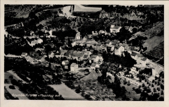 Ak Grumbach am Glan Landkreis Kusel Pfalz, Fliegeraufnahme