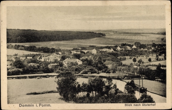 Ak Demmin in West-Pommeren, panorama, uitzicht op Stuterhof