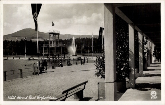 Postcard Großschönau, forest lido