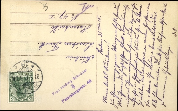 Postcard Actress Liesbeth, Portrait, Letters