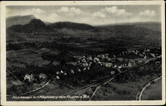 PC Mühlhausen in Baden Württemberg, aerial photograph with Mägdeberg, surroundings