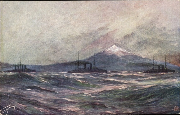 KP artysty Rosyjskie okręty wojenne Admirał Makarow, Slava, Zesarewicz, Mesyna 1908