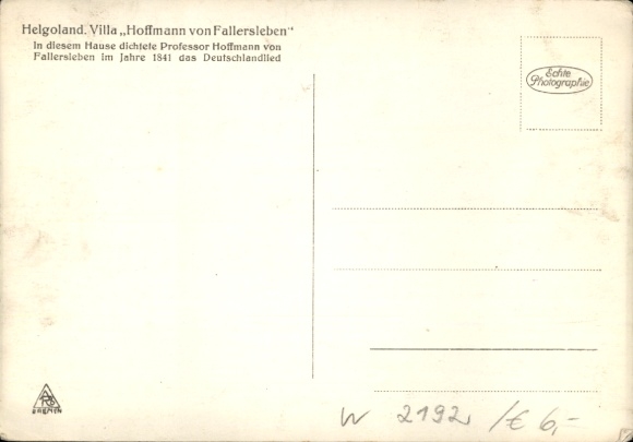 Postcard Gosen Neu Zittau in the Oder Spree district, front view of the Villa Hoffmann von Fallersleben, e