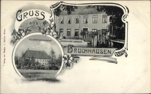 Passepartout Postcard Bruchhausen Vilsen Diepholz district, improvement building, magistrate's apartment