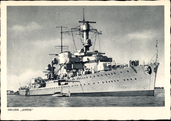 Ak Deutsches Kriegsschiff, Leichter Kreuzer Leipzig, Kriegsmarine, II. WK