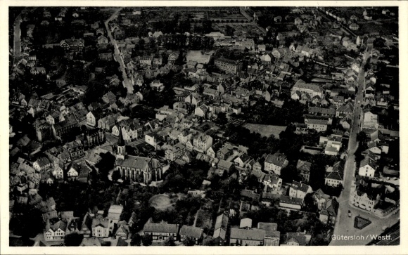Postcard Gütersloh in Westphalia, aerial photograph