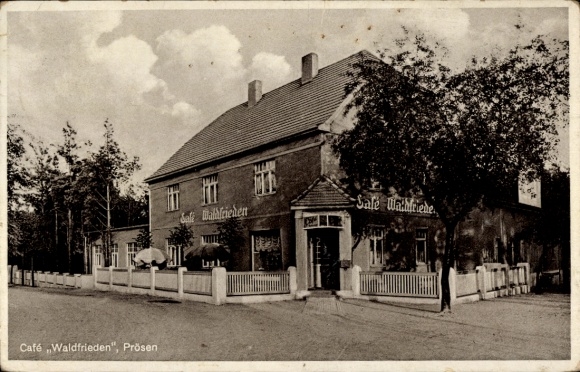 Postcard Prösen Röderland in Brandenburg, Café Waldfrieden