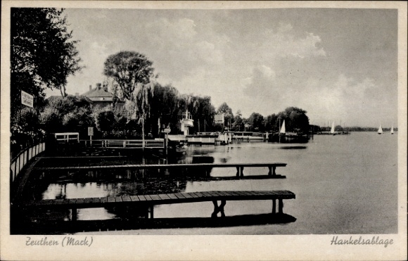 Postcard Zeuthen Dahme Brandenburg, Hankelsablage, pier