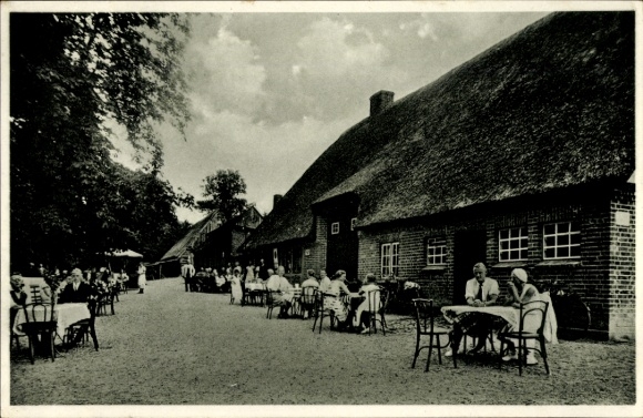 Ak Dänisch Nienhof Schwedeneck in Sleeswijk Holstein, zomerrestaurant Zur Schmiede
