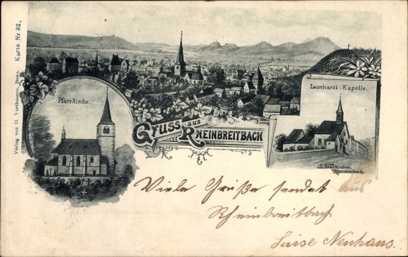 Postcard Rheinbreitbach in Rhineland-Palatinate, Leonhardi chapel, parish church, total view