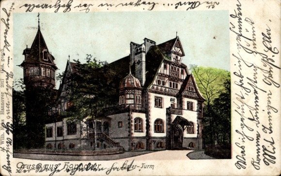 Postcard List Hannover in Lower Saxony, Lister Tower