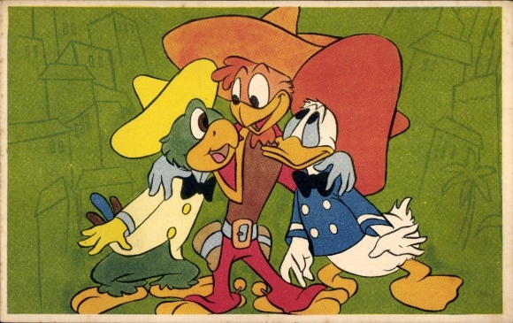 Ak Drei Caballeros, Donald Duck, Joé Carioca, Panchito