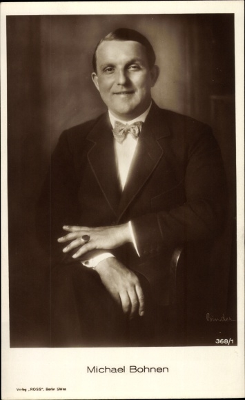 Postcard actor Michael Bohnen, portrait, Ross Verlag 368 1