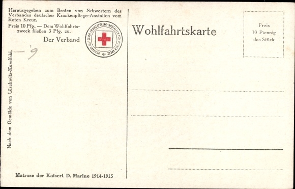 Artist PC Lüschwitz Koreffski, A., sailor in the Imperial German Navy, sailor, I WK